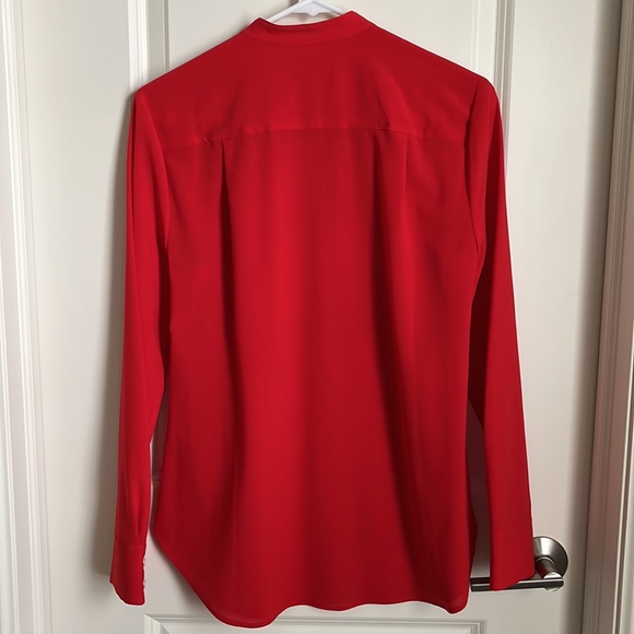 NWOT Jcrew Red Button Up Pleated Blouse - Picture 4 of 4